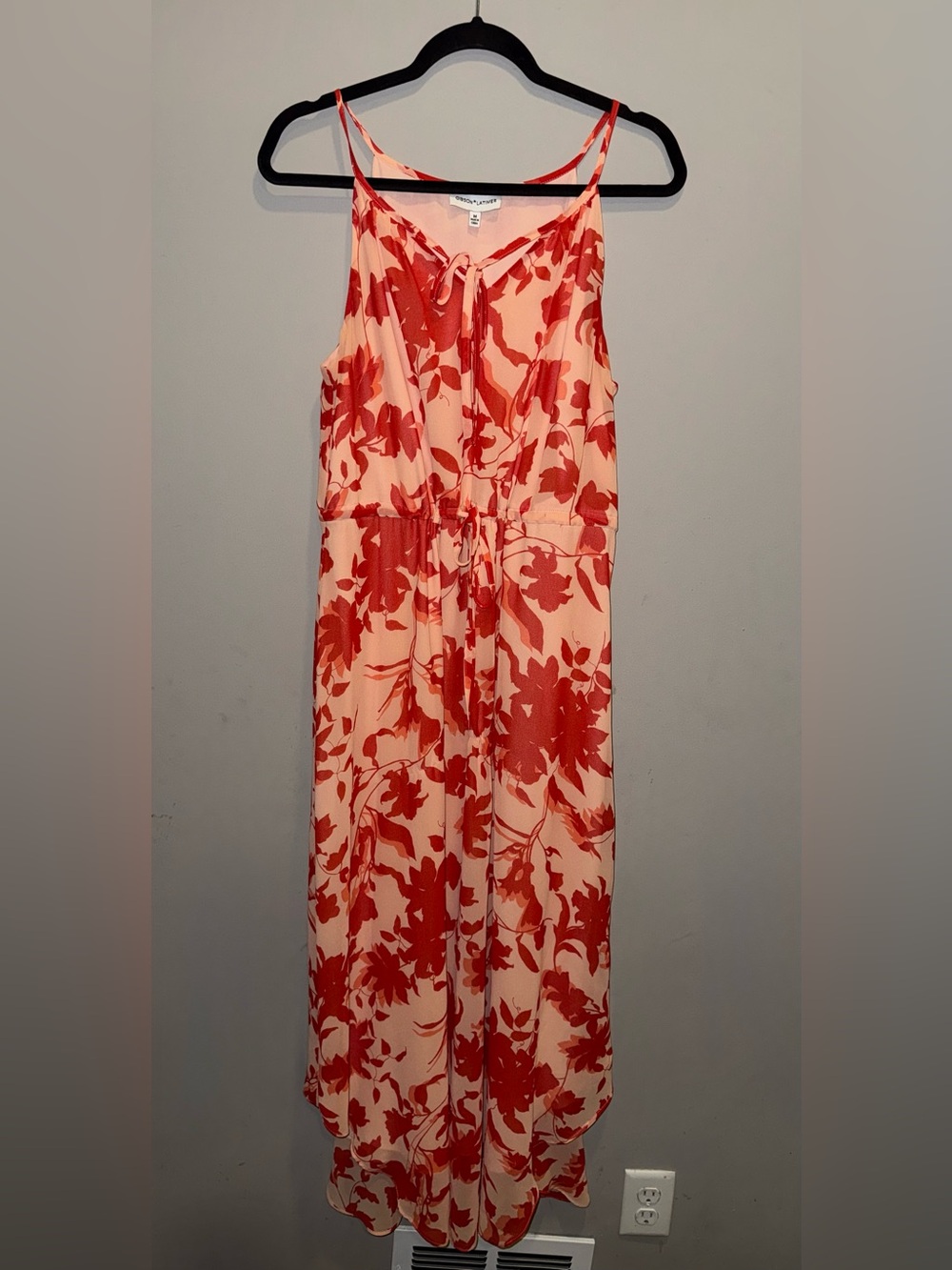 Gibson Latimer Coral and Cream Floral Maxi Dress